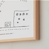 "Your Drawing: Landscape Custom Print" - Custom Print in Deep Gray by Minted - Frame Close-up