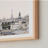 "French Dreams" - Art Print in Hazy Gray by Annie Montgomery - Frame Close-up