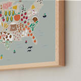 "US Agriculture" - Art Print in Robin's Egg by Joanna Griffin - Frame Close-up