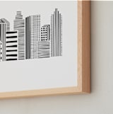 "Linear Cityscape" - Art Print in Black by Daniela - Frame Close-up
