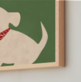 "Fetch 2" - Art Print in Shamrock Green by Jen Tips - Frame Close-up