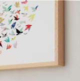 "Songbirds" - Art Print in Multi-Colored by Eve Schultz - Frame Close-up