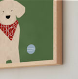 "Fetch 1" - Art Print in Shamrock Green by Jen Tips - Frame Close-up