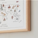"Travel World Map" - Art Print in Ice by Teju Reval - Frame Close-up