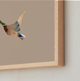 "Mallards in Flight 2" - Art Print in Neutral by Anee Shah - Frame Close-up