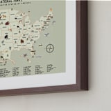 "National Parks of USA" - Art Print in Adventure Green by Sherley Ferreira - Frame Close-up