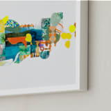 "The Lake and the Trees" - Art Print in Juicy Orange by Erin McCluskey Wheeler - Frame Close-up