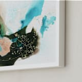 "Flora in Motion" - Art Print in aqua blue by Sarah McInroe - Frame Close-up