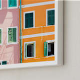 "Riomaggiore" - Art Print in Tangerine by Heather Deffense - Frame Close-up