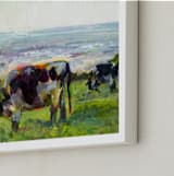 "Marin Cows" - Art Print in Holstein by Alex Elko Design - Frame Close-up