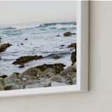"Rocky Coast" - Art Print in aqua blue by Janel Galvez - Frame Close-up