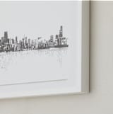 "Chicago Skyline" - Art Print in Charcoal by Paul Berthelot - Frame Close-up