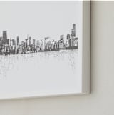 "Chicago Skyline" - Art Print in Charcoal by Paul Berthelot - Frame Close-up