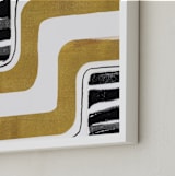 "Skip Waves" - Art Print in Vintage gold by Bethania Lima - Frame Close-up