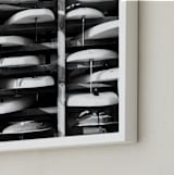 "Hood River Boards" - Art Print in Black & White by Shari Margolin - Frame Close-up