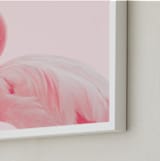 "Flamingo Portrait III" - Art Print in Parfait Pink by Rega - Frame Close-up