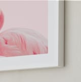 "Flamingo Portrait III" - Art Print in Parfait Pink by Rega - Frame Close-up