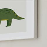"Triceratops" - Art Print in Cream by Amy Mullen - Frame Close-up