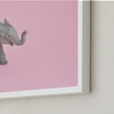 "Toy Elephant" - Art Print in Pretty Pink by Kinga Subject - Frame Close-up