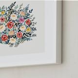 "Porcupine Bloom" - Art Print in Peony Red by Afton Harding - Frame Close-up