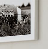 "The Grit of the Game" - Art Print in Leather by Janet Cruz - Frame Close-up