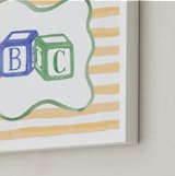 "Vintage Play Blocks" - Art Print in Block Yellow by Little Blue Designs - Frame Close-up