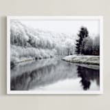 "Winter's Breath" - Art Print in White by Eva Marion - Framed