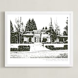"House: Custom Print with Text" - Custom Print in Olive Shadow by Minted - Framed