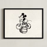 "Mickey is riding the bicycle backwards" - Art Print in Craft by Sumak Studio - Framed