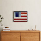 "Rustic American Flag" - Art Print in Navy Blue by Amy Marsh - In a Room