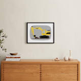 "The Construction Excavator" - Art Print in Gold Mechanic by Rebecca Marchese - In a Room