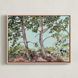 "River Tree Stillness" - Art Print in Misty Mint by AlisonJerry - Framed Canvas