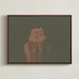 "I don't like my picture taken" - Art Print in Umber by Maja Cunningham - Framed Canvas