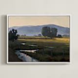 "Peekaboo Stream" - Art Print in Meadow Green by Rachel Nelson - Framed Canvas