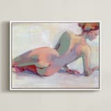 "Sunbather" - Art Print in Lilac by sue prue - Framed Canvas
