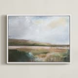 "Early Afternoon Haze" - Art Print in Hazy Green by AlisonJerry - Framed Canvas