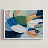 "Water Lotus" - Art Print in Soft Rainbow by Mary Gaspar - Framed Canvas