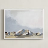 "Sundown in the Chisos" - Art Print in Ice Blue by Kati Ramer - Framed Canvas