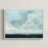 "Late in the Day" - Art Print in Slate Blue by Mya Bessette - Framed Canvas