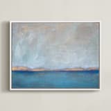 "Linen Coast" - Art Print in Soft Sea by Julia Contacessi - Framed Canvas