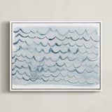 "waves" - Art Print in pool blue by Kelly Witmer - Framed Canvas