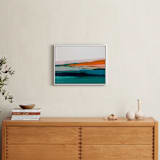 "Colorful Abstract Seascape" - Art Print in bright orange by Caryn Owen - In a Room