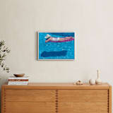 "Pink Float; Swimmers Series 5" - Art Print in Azure by Christine Blain - In a Room