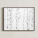 "Birch Story" - Art Print in Birch Grey by jinseikou - Framed