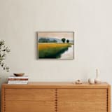 "Morning Shore I" - Art Print in Summer Blue by Stephanie Goos Johnson - In a Room