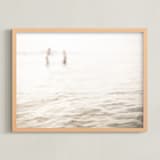 "Neutral wave" - Art Print in Neutral ivory by Lying on the grass - Framed