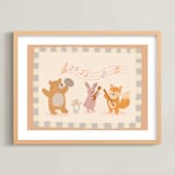 "Woodland Orchestra" - Art Print in Latte by Kartika Paramita - Framed