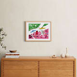 "City State of Mind" - Art Print in Flamingo Pink by Jordan Sondler - In a Room