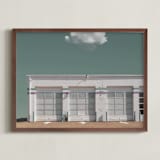"oil change" - Art Print in verdigris by Maja Cunningham - Framed