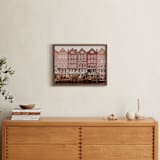 "Harmonious Gables of Amsterdam" - Art Print in Taupe by Emanuela Carratoni - In a Room